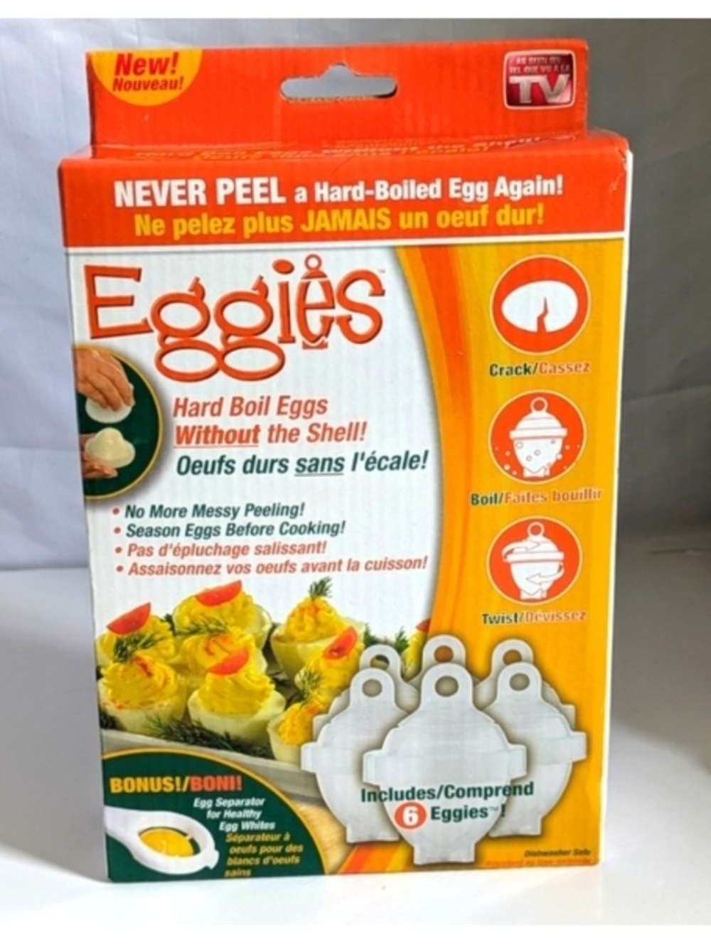 NEW Eggies Hard Boiled Egg Cooker As Seen On TV